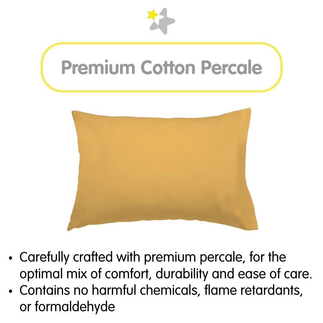 Taie d'oreiller en percale de coton BreathableBaby, pour oreiller pour enfant de 13 x 18/33 x 46 cm, couleur unie (lot de 2)