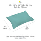 Taie d'oreiller en percale de coton BreathableBaby, pour oreiller pour enfant de 13 x 18/33 x 46 cm, couleur unie (lot de 2)