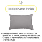 Taie d'oreiller en percale de coton BreathableBaby, pour oreiller pour enfant de 13 x 18/33 x 46 cm, couleur unie (lot de 2)