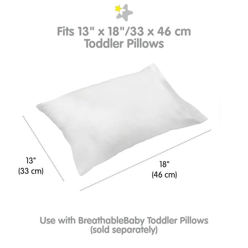 Taie d'oreiller en percale de coton BreathableBaby, pour oreiller pour enfant de 13 x 18/33 x 46 cm, couleur unie (lot de 2)