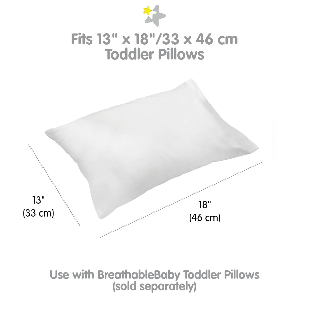 Taie d'oreiller en percale de coton BreathableBaby, pour oreiller pour enfant de 13 x 18/33 x 46 cm, couleur unie (lot de 2)