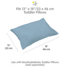 Taie d'oreiller en percale de coton BreathableBaby, pour oreiller pour enfant de 13 x 18/33 x 46 cm, couleur unie (lot de 2)