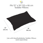 Taie d'oreiller en percale de coton BreathableBaby, pour oreiller pour enfant de 13 x 18/33 x 46 cm, couleur unie (lot de 2)