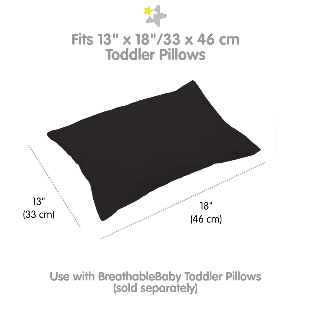 Taie d'oreiller en percale de coton BreathableBaby, pour oreiller pour enfant de 13 x 18/33 x 46 cm, couleur unie (lot de 2)