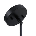 Lustre tambour Breaux à 4 lumières en placage de bois avec auvent noir - 22 po de largeur