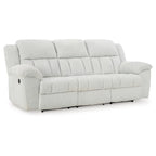 Canapé inclinable manuel Briar en polyester blanc, accoudoirs coussinés, 91 pouces