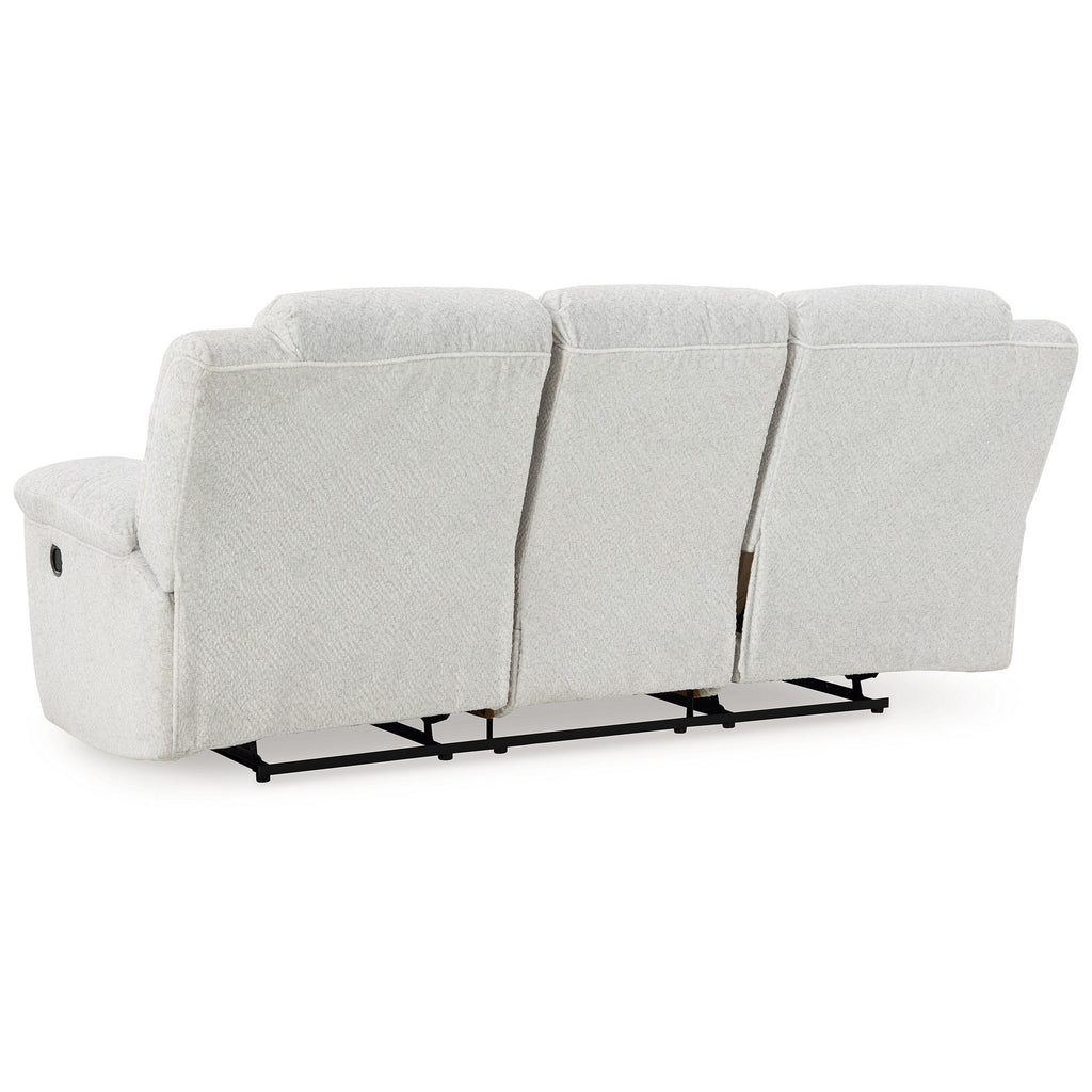 Canapé inclinable manuel Briar en polyester blanc, accoudoirs coussinés, 91 pouces