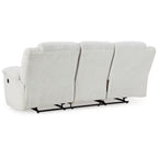 Canapé inclinable manuel Briar en polyester blanc, accoudoirs coussinés, 91 pouces