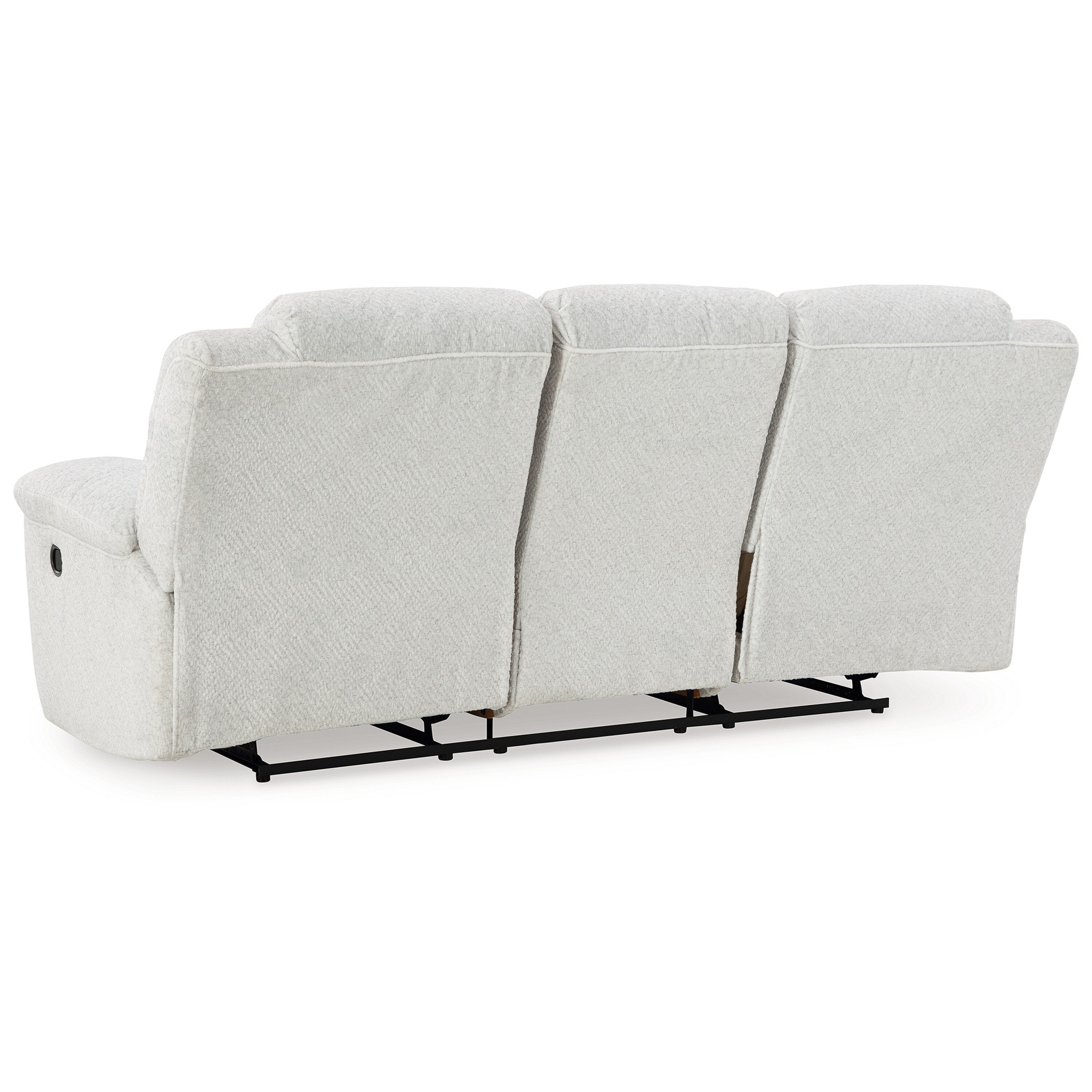 Canapé inclinable manuel Briar en polyester blanc, accoudoirs coussinés, 91 pouces