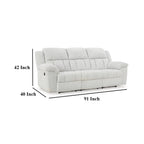 Canapé inclinable manuel Briar en polyester blanc, accoudoirs coussinés, 91 pouces