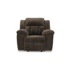 Fauteuil inclinable à bascule manuel Briar, polyester marron, accoudoirs coussinés