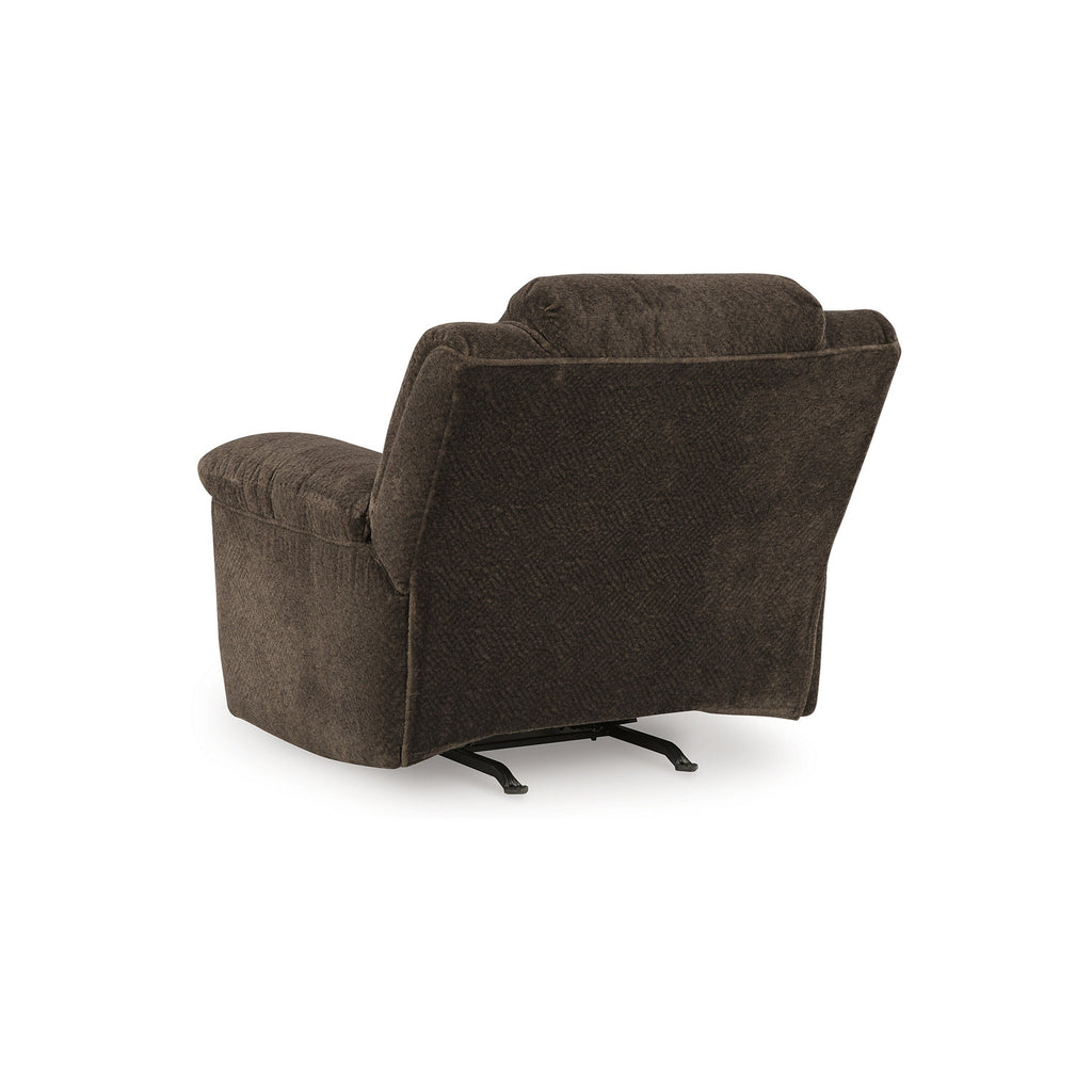 Fauteuil inclinable à bascule manuel Briar, polyester marron, accoudoirs coussinés