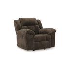 Fauteuil inclinable à bascule manuel Briar, polyester marron, accoudoirs coussinés