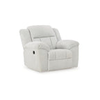 Fauteuil inclinable à bascule manuel Briar, polyester blanc, accoudoirs coussinés