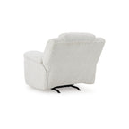 Fauteuil inclinable à bascule manuel Briar, polyester blanc, accoudoirs coussinés