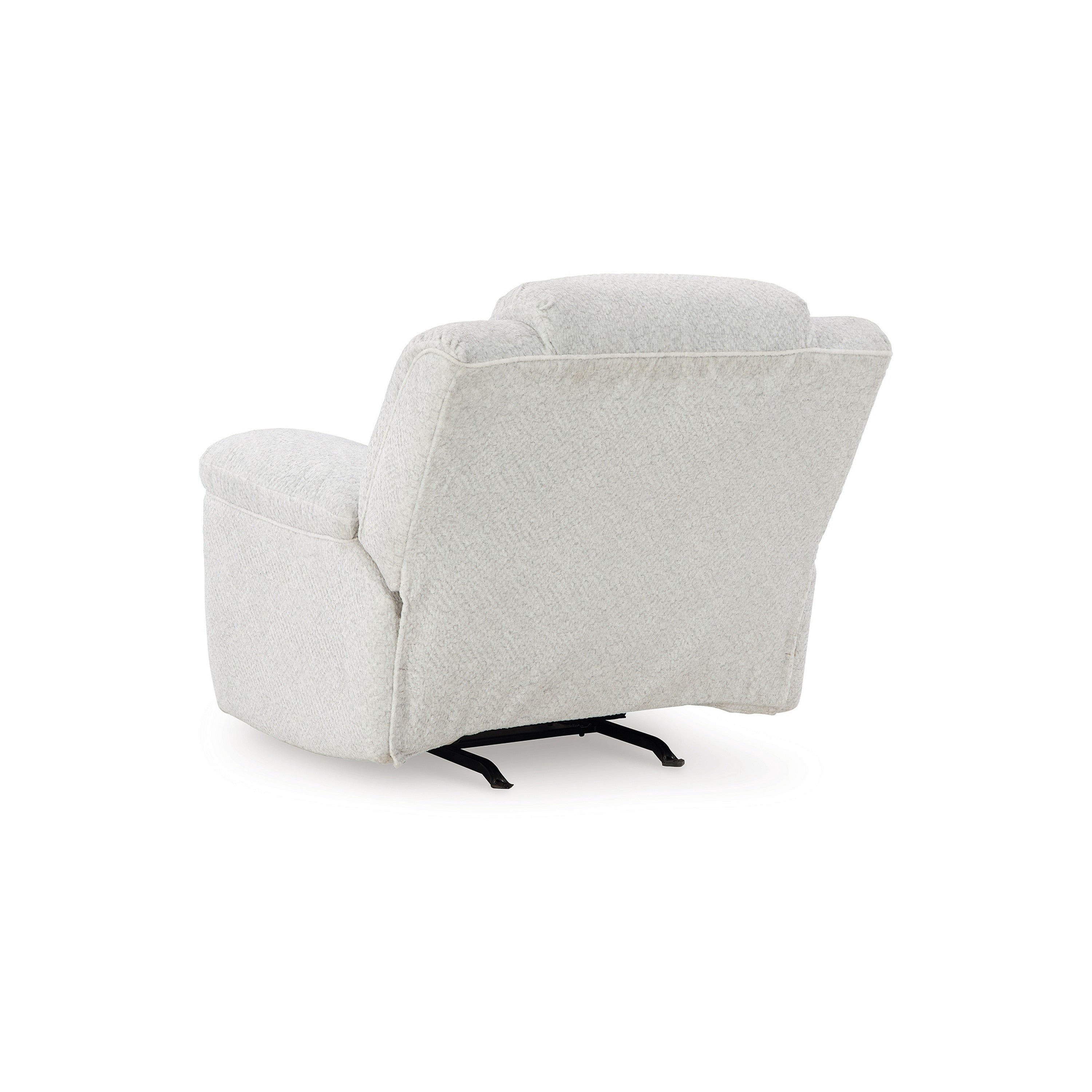 Fauteuil inclinable à bascule manuel Briar, polyester blanc, accoudoirs coussinés