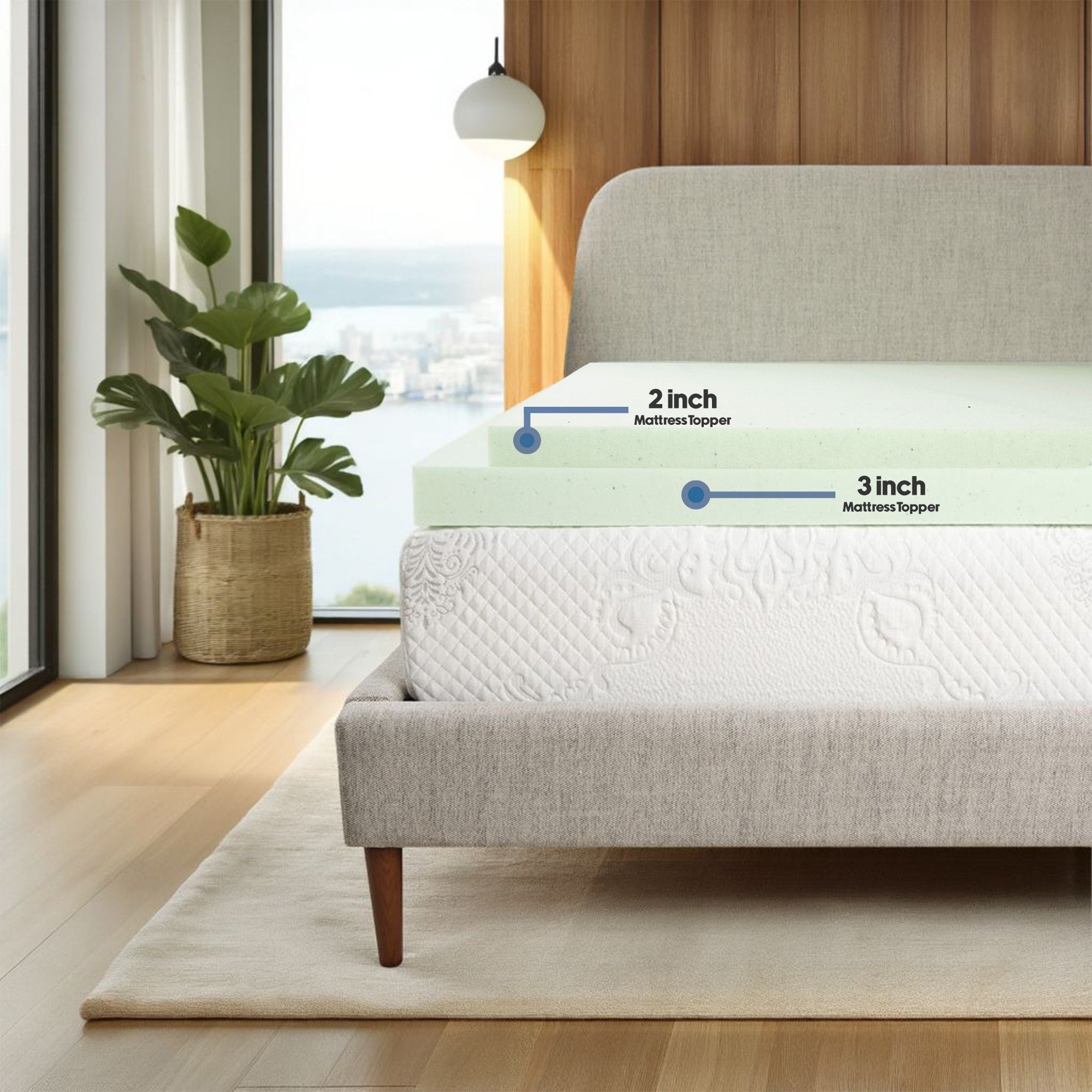 Surmatelas en mousse à mémoire de forme Bridgevine Home Cool Gel de 2 pouces