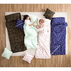 Tapis de sieste pliable Brielle Home à imprimé camouflage vert avec oreiller intégré