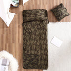 Tapis de sieste pliable Brielle Home à imprimé camouflage vert avec oreiller intégré