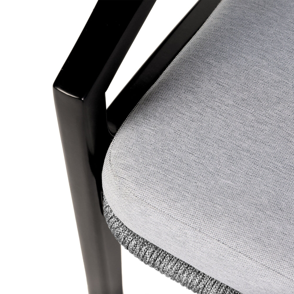 Ensemble de conversation Brighton en bois massif et corde, 4 pièces