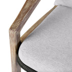 Ensemble de conversation Brighton en bois massif et corde, 4 pièces