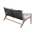 Ensemble de conversation Brighton en bois massif et corde, 4 pièces