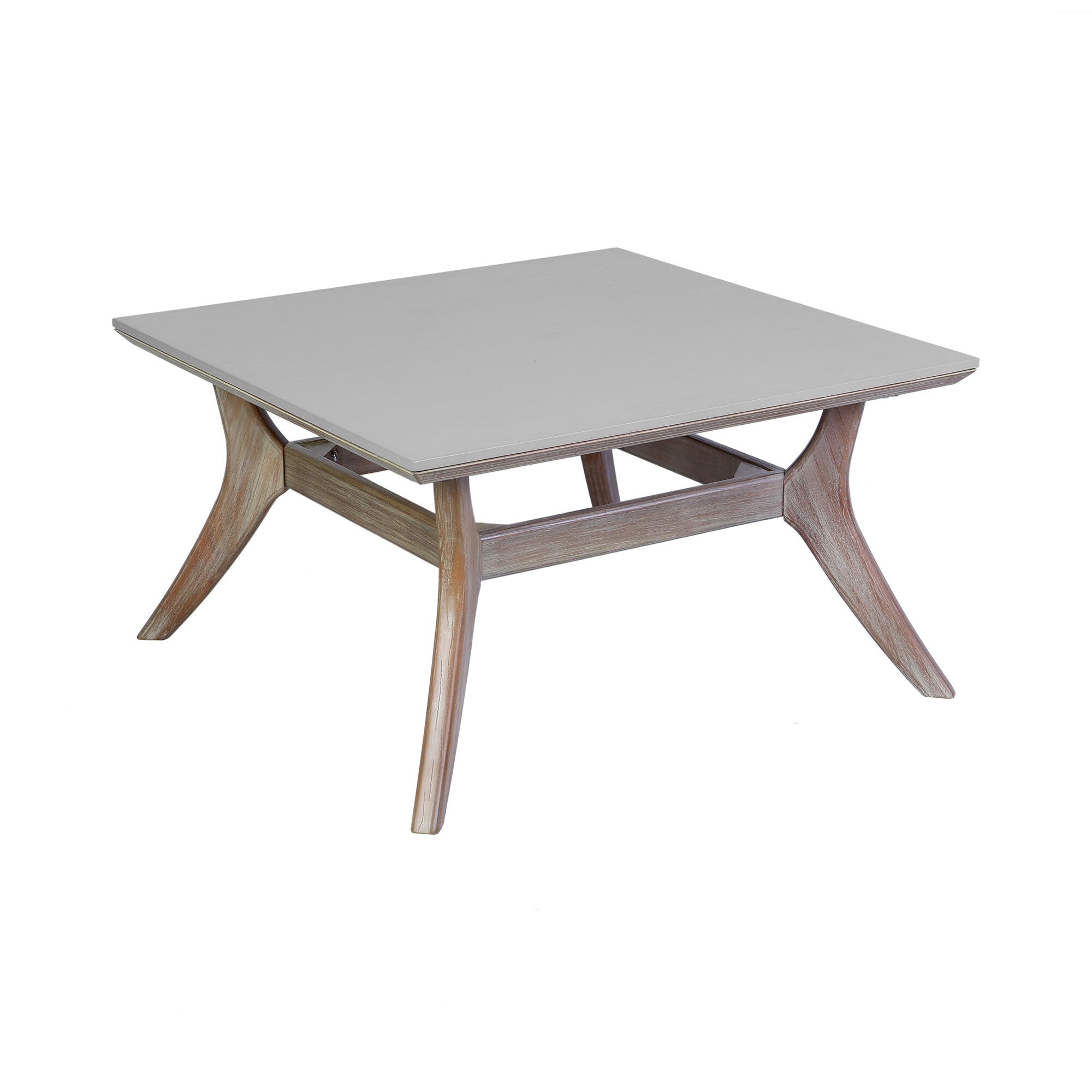 Ensemble de conversation Brighton en bois massif et corde, 4 pièces