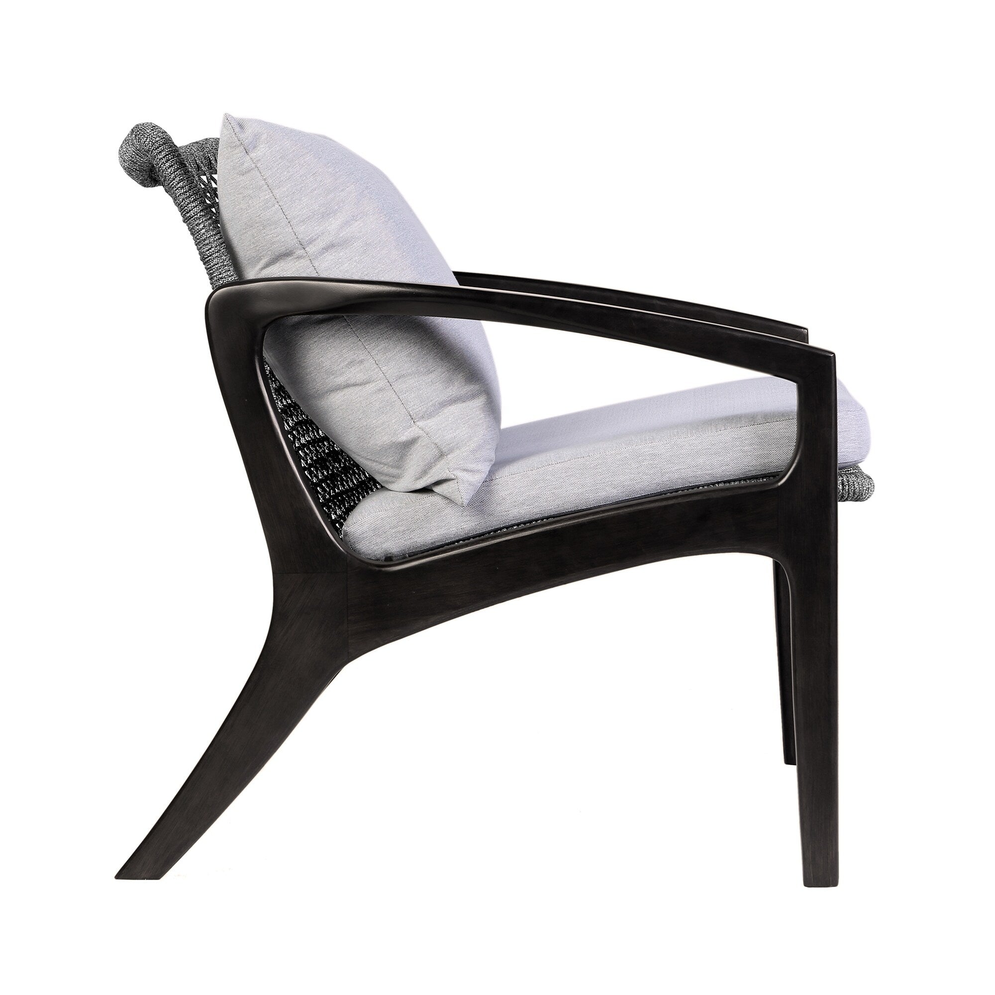 Ensemble de conversation Brighton en bois massif et corde, 4 pièces