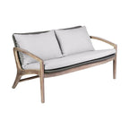 Ensemble de conversation Brighton en bois massif et corde, 4 pièces