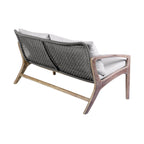 Ensemble de conversation Brighton en bois massif et corde, 4 pièces