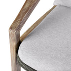 Ensemble de conversation Brighton en bois massif et corde, 4 pièces