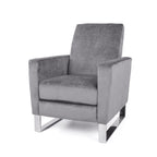 Fauteuil inclinable Brightwood à dossier haut et pieds en acier inoxydable par Christopher Knight Home