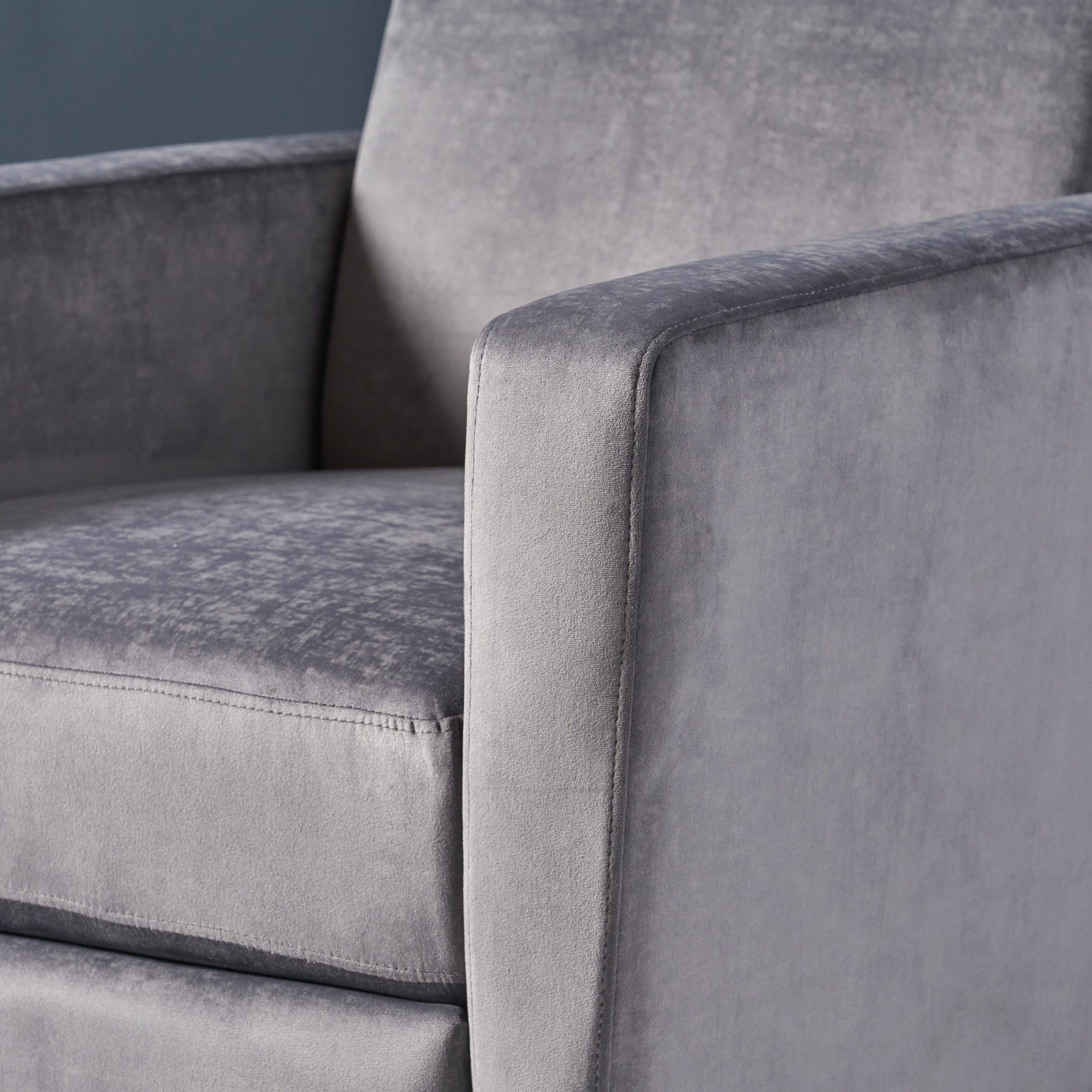 Fauteuil inclinable Brightwood à dossier haut et pieds en acier inoxydable par Christopher Knight Home