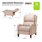 Fauteuil inclinable moderne Brigida en cuir véritable avec garniture cloutée et repose-pieds réglable, lot de 2 par HULALA HOME