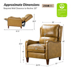 Fauteuil inclinable moderne Brigida en cuir véritable avec garniture cloutée et repose-pieds réglable, lot de 2 par HULALA HOME