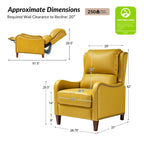 Fauteuil inclinable moderne Brigida en cuir véritable avec garniture cloutée et repose-pieds réglable, lot de 2 par HULALA HOME