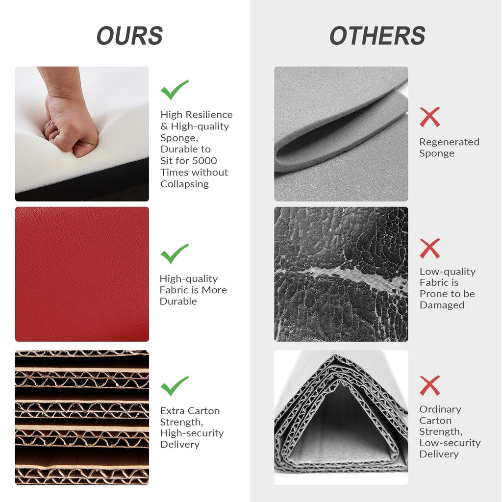 Fauteuil inclinable moderne Brigida en cuir véritable avec garniture cloutée et repose-pieds réglable, lot de 2 par HULALA HOME