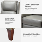 Fauteuil inclinable moderne Brigida en cuir véritable avec garniture cloutée et repose-pieds réglable, lot de 2 par HULALA HOME