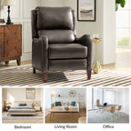 Fauteuil inclinable moderne Brigida en cuir véritable avec garniture cloutée et repose-pieds réglable, lot de 2 par HULALA HOME