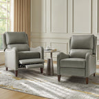 Fauteuil inclinable moderne Brigida en cuir véritable avec garniture cloutée et repose-pieds réglable, lot de 2 par HULALA HOME