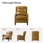 Fauteuil inclinable moderne Brigida en cuir véritable avec garniture cloutée et repose-pieds réglable, lot de 2 par HULALA HOME