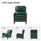 Fauteuil inclinable moderne Brigida en cuir véritable avec garniture cloutée et repose-pieds réglable, lot de 2 par HULALA HOME