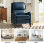 Fauteuil inclinable moderne Brigida en cuir véritable avec garniture cloutée et repose-pieds réglable, lot de 2 par HULALA HOME