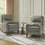 Fauteuil inclinable moderne Brigida en cuir véritable avec garniture cloutée et repose-pieds réglable, lot de 2 par HULALA HOME