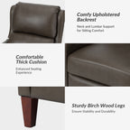 Fauteuil inclinable moderne Brigida en cuir véritable avec garniture cloutée et repose-pieds réglable, lot de 2 par HULALA HOME