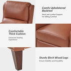 Fauteuil inclinable moderne Brigida en cuir véritable avec garniture cloutée et repose-pieds réglable, lot de 2 par HULALA HOME