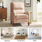 Fauteuil inclinable moderne Brigida en cuir véritable avec garniture cloutée et repose-pieds réglable, lot de 2 par HULALA HOME