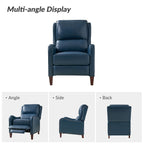 Fauteuil inclinable moderne Brigida en cuir véritable avec garniture cloutée et repose-pieds réglable, lot de 2 par HULALA HOME