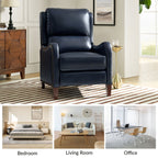 Fauteuil inclinable moderne Brigida en cuir véritable avec garniture cloutée et repose-pieds réglable, lot de 2 par HULALA HOME