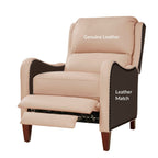 Fauteuil inclinable moderne Brigida en cuir véritable avec garniture cloutée et repose-pieds réglable, lot de 2 par HULALA HOME